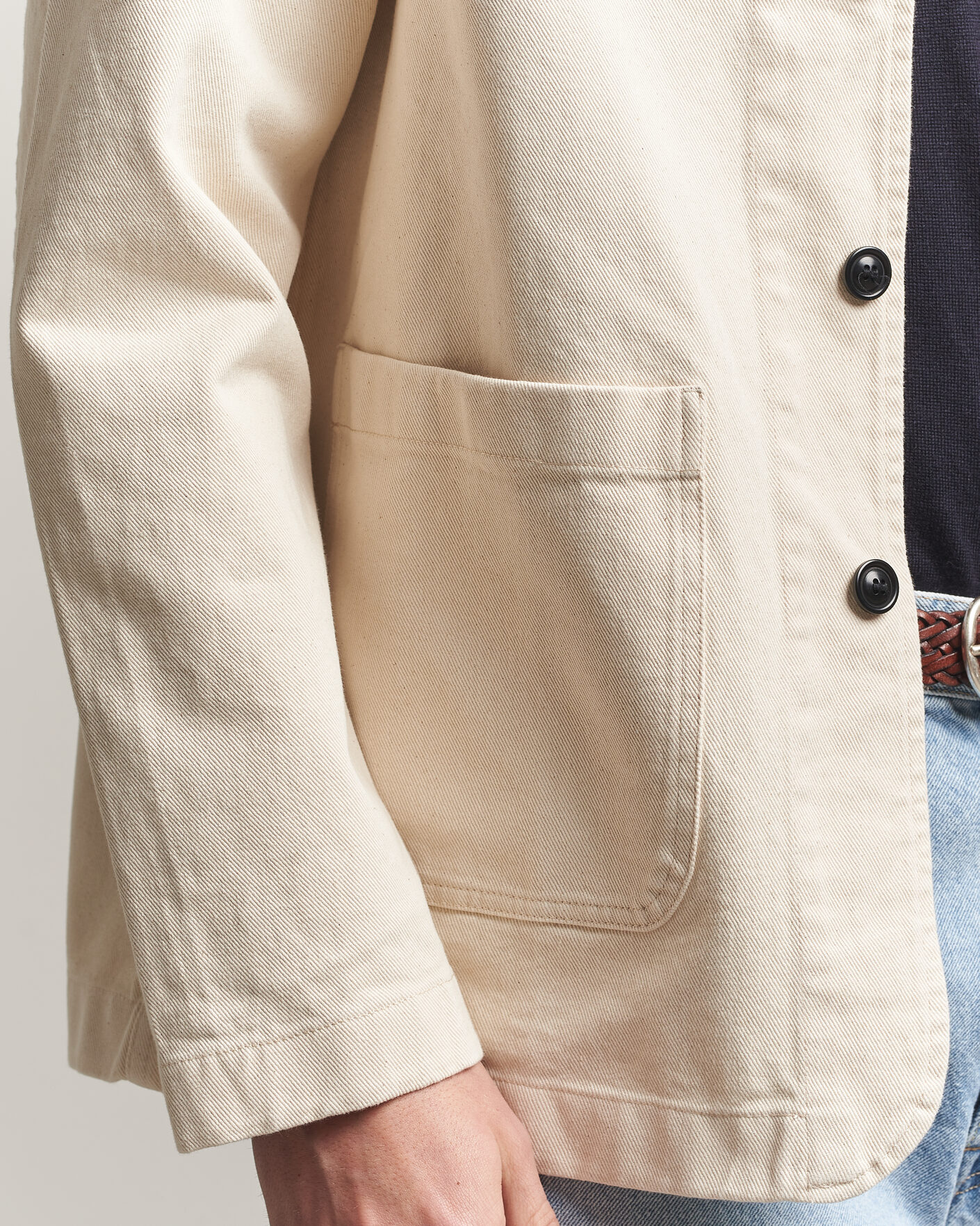 Herre | Skjorter | Merz b. Schwanen | Worker Cotton Twill Overshirt Nature