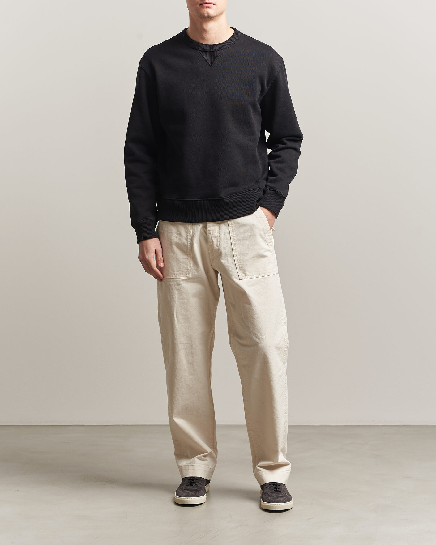 Herre | Gensere | Merz b. Schwanen | Classic Fit Authentic Fleece Sweatshirt Black