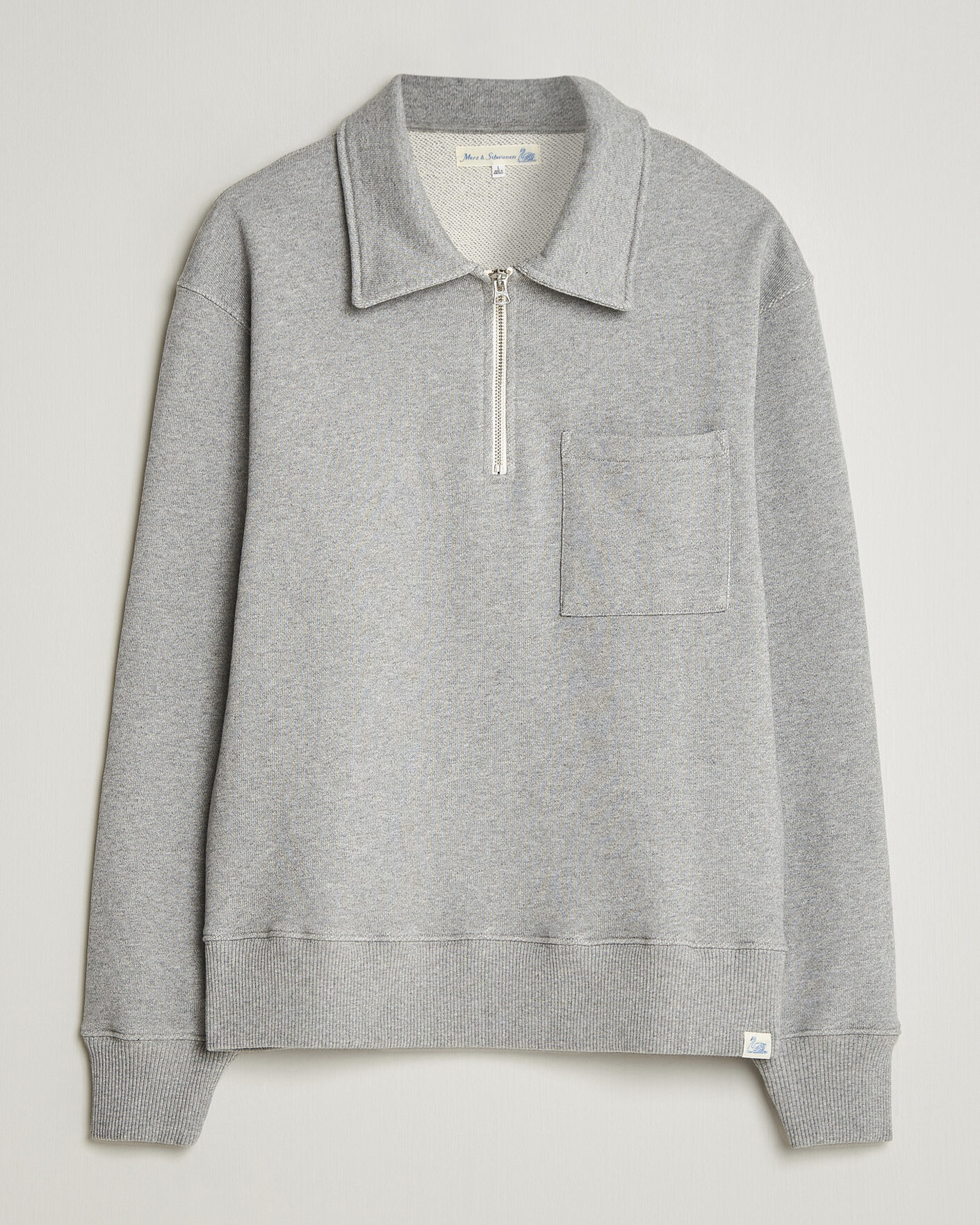 Herre | Gensere | Merz b. Schwanen | Classic Fit Authentic Fleece Half Zip Grey Melange