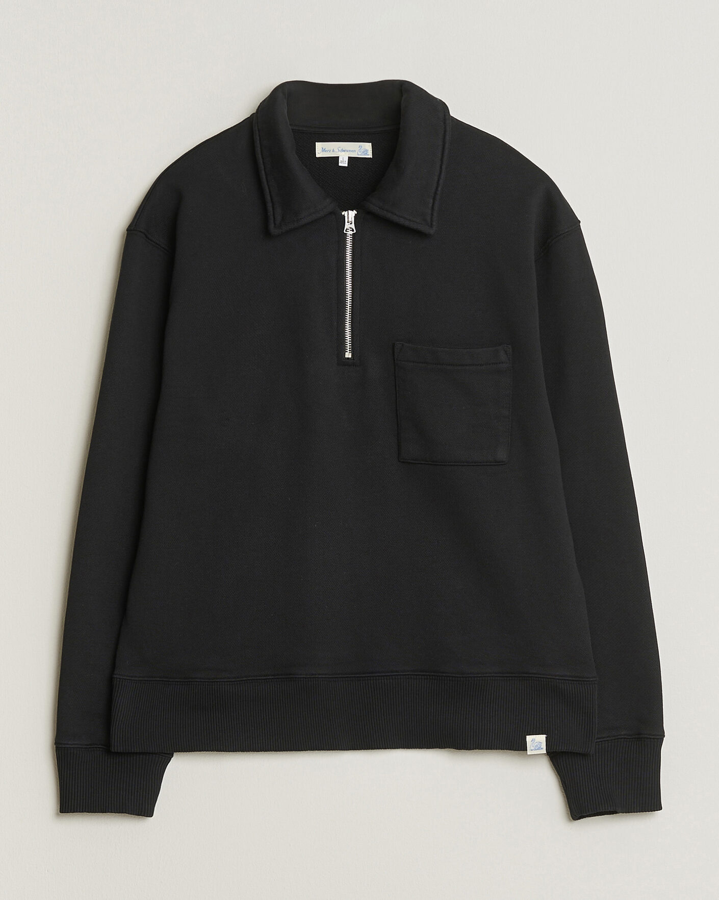 Herre | Gensere | Merz b. Schwanen | Classic Fit Authentic Fleece Half Zip Black