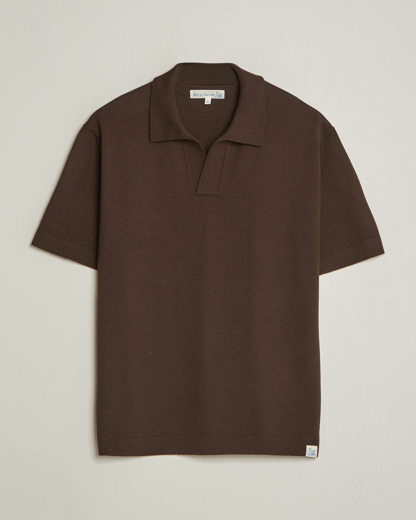 Herre | Pikéer | Merz b. Schwanen | Relaxed Fit Merino Knitted Polo Coffee