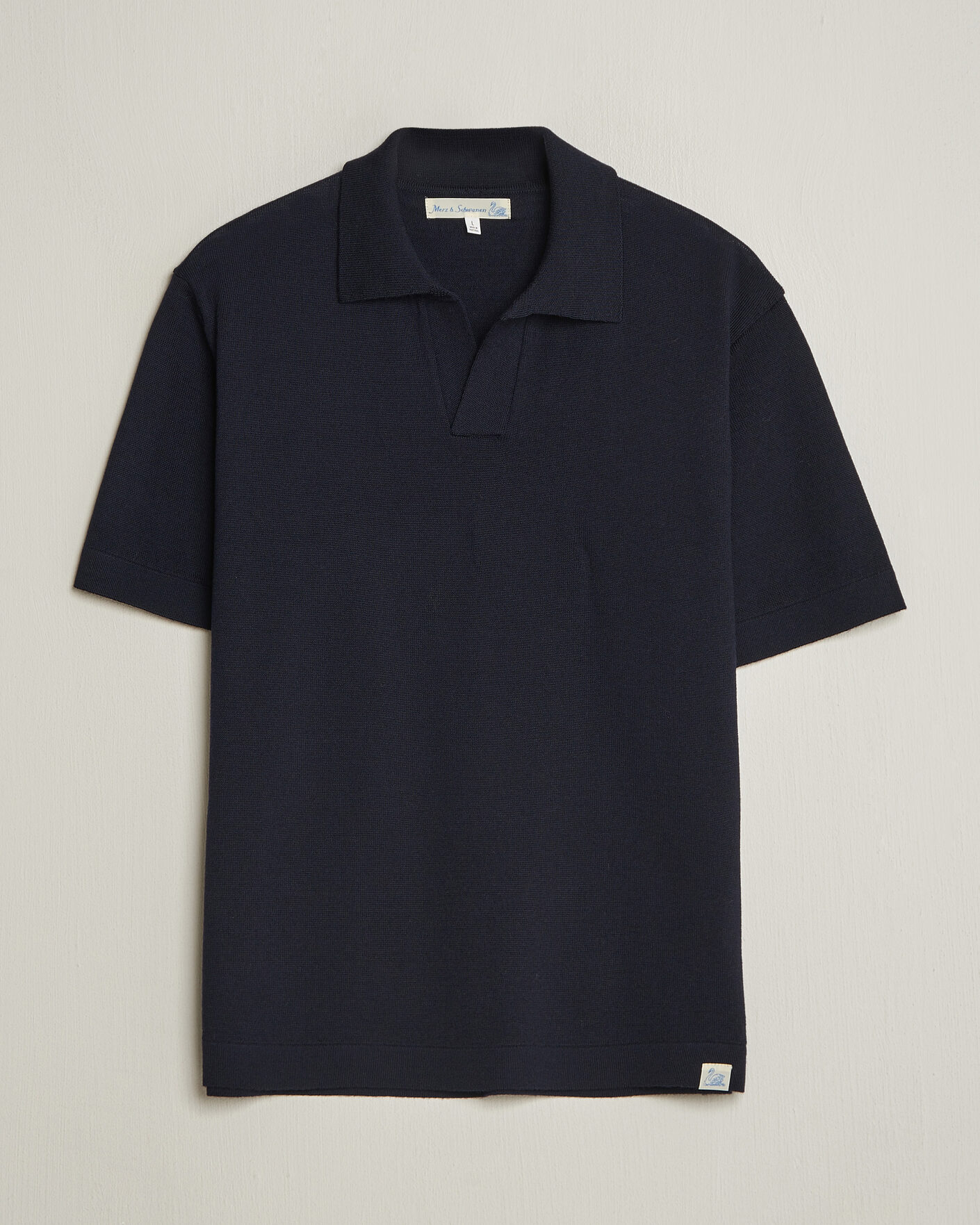 Herre | Pikéer | Merz b. Schwanen | Relaxed Fit Merino Knitted Polo Dark Navy