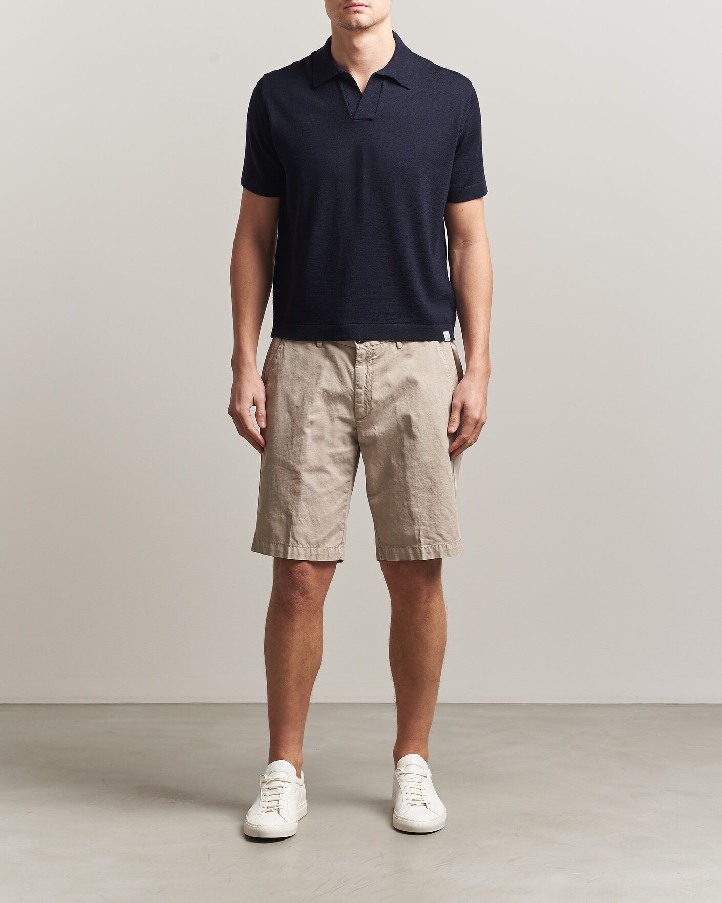 Herre | Pikéer | Merz b. Schwanen | Relaxed Fit Merino Knitted Polo Dark Navy