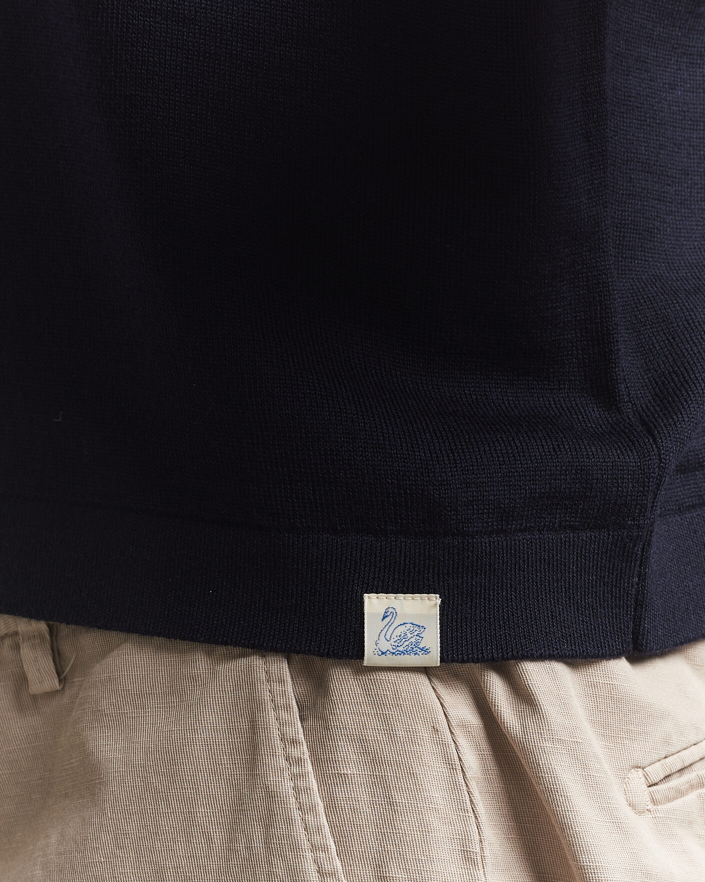 Herre | Pikéer | Merz b. Schwanen | Relaxed Fit Merino Knitted Polo Dark Navy