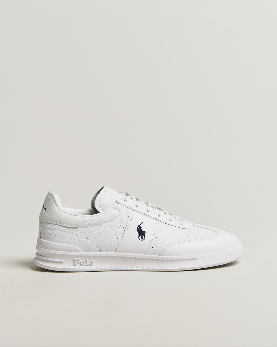 Herre | Sneakers | Polo Ralph Lauren | Aera Grained Leather Sneakers White/Navy