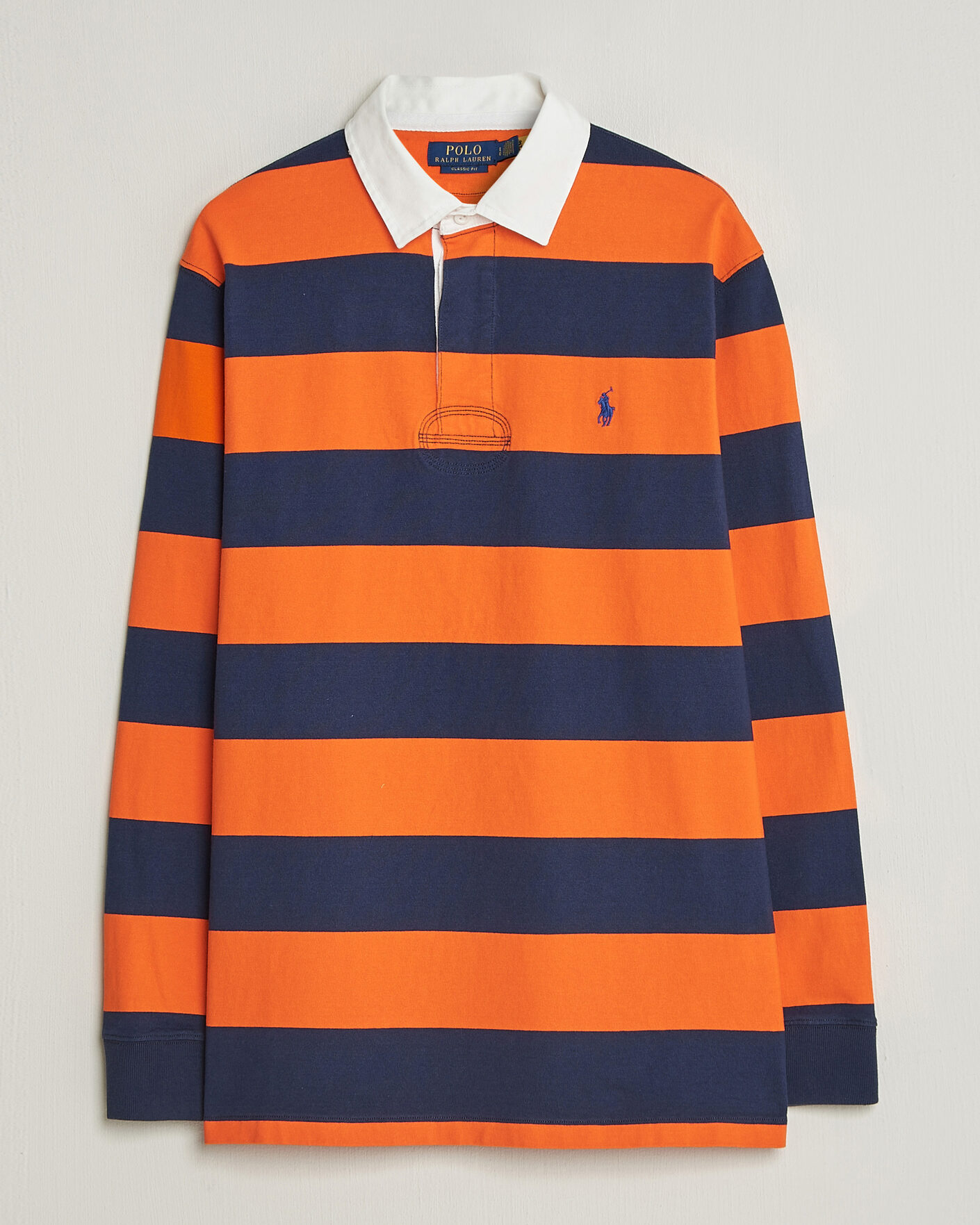 Herre | Gensere | Polo Ralph Lauren | Jersey Striped Rugger Sailing Orange/Newport Navy