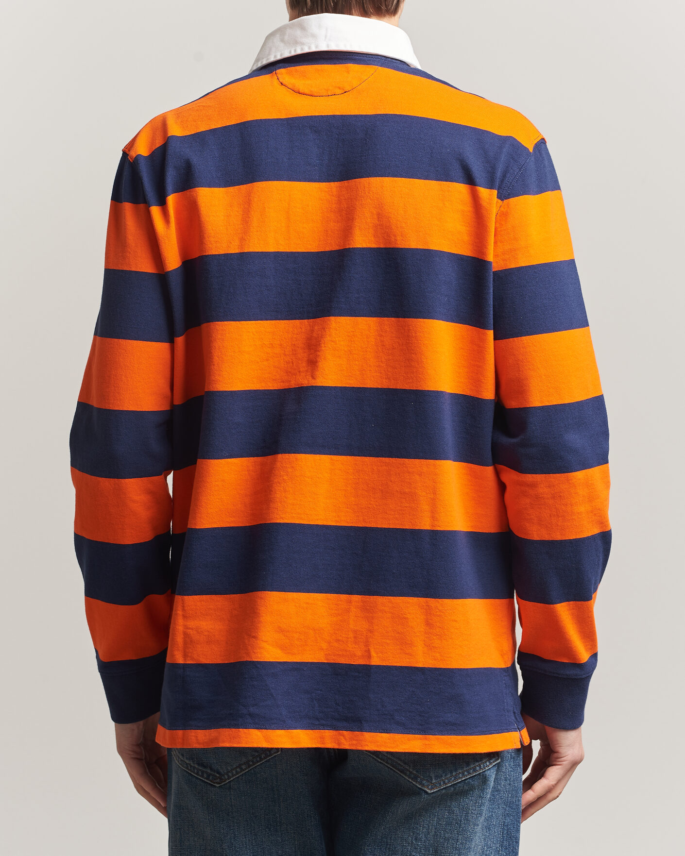 Herre | Gensere | Polo Ralph Lauren | Jersey Striped Rugger Sailing Orange/Newport Navy