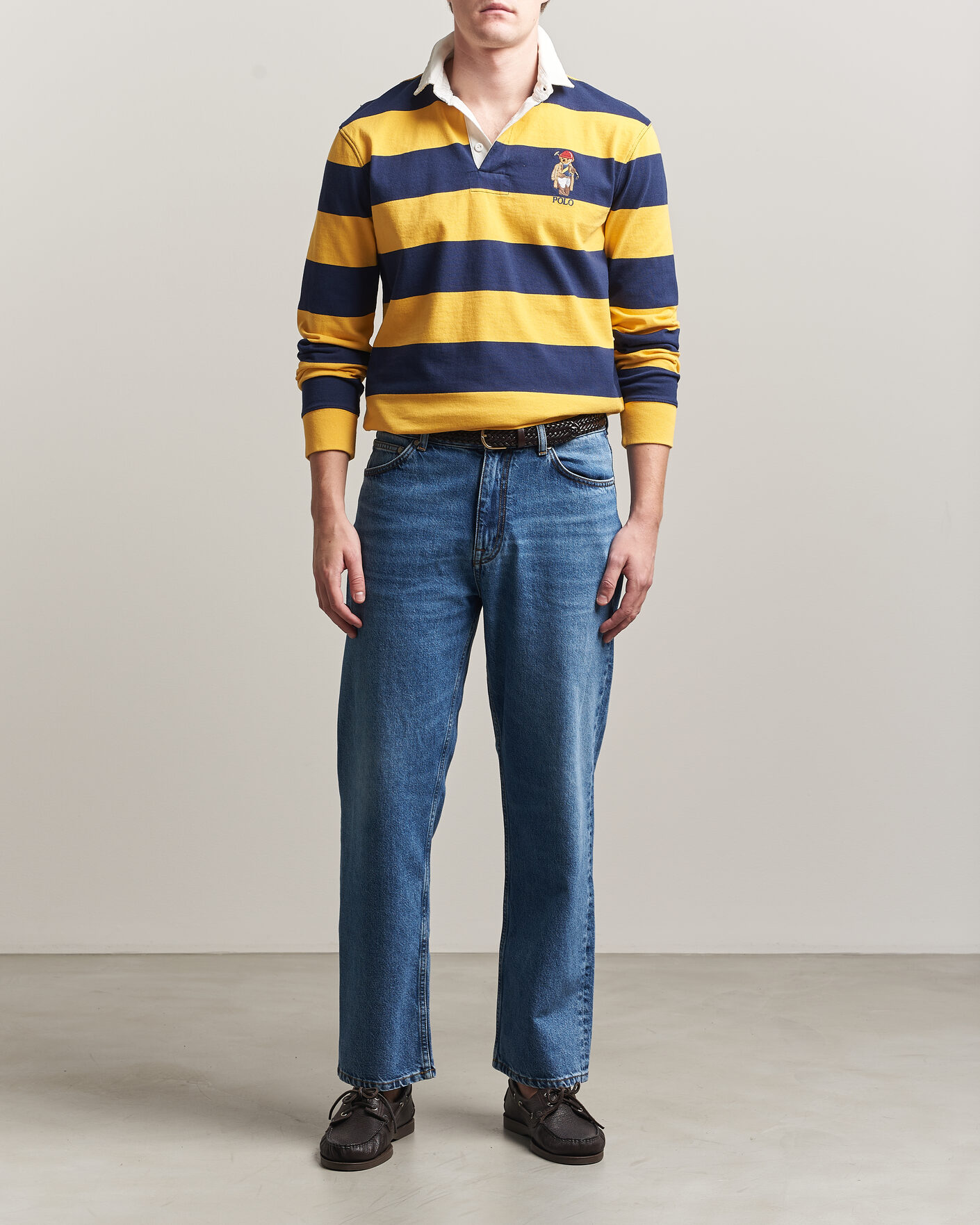 Herre | Gensere | Polo Ralph Lauren | Jersey Striped Rugger Newport Navy/Gold