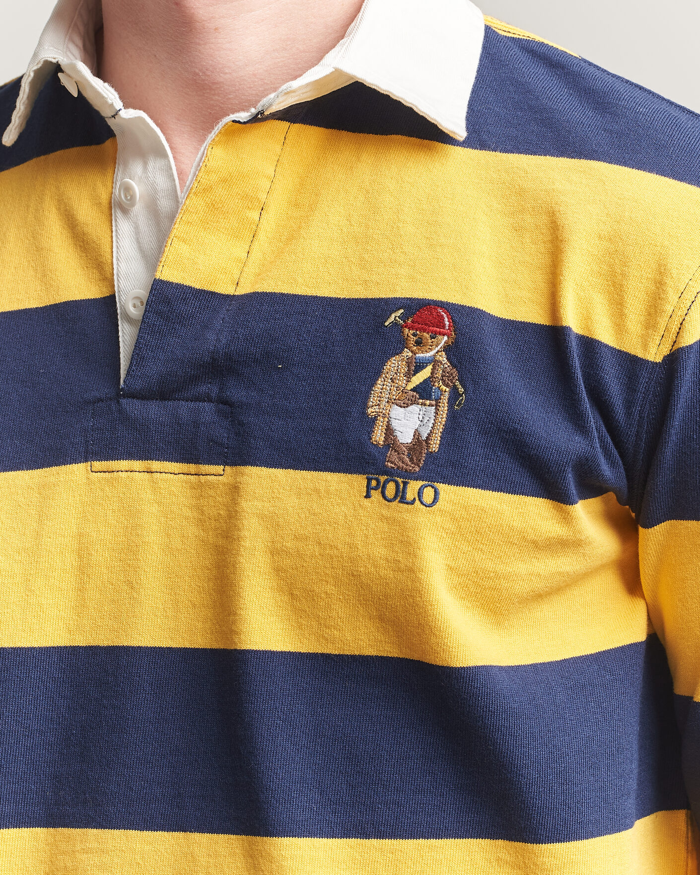 Herre | Gensere | Polo Ralph Lauren | Jersey Striped Rugger Newport Navy/Gold