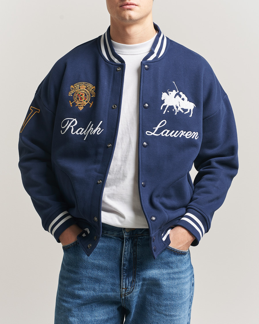 Herre | Gensere | Polo Ralph Lauren | Magic Fleece Bomber Jacket Newport Navy
