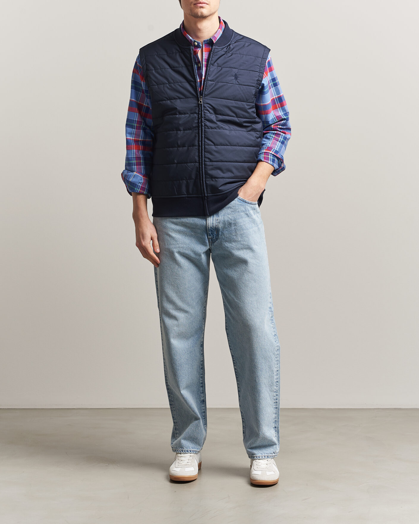 Herre | Vester | Polo Ralph Lauren | Double Knitted Jaquard Vest Aviator Navy