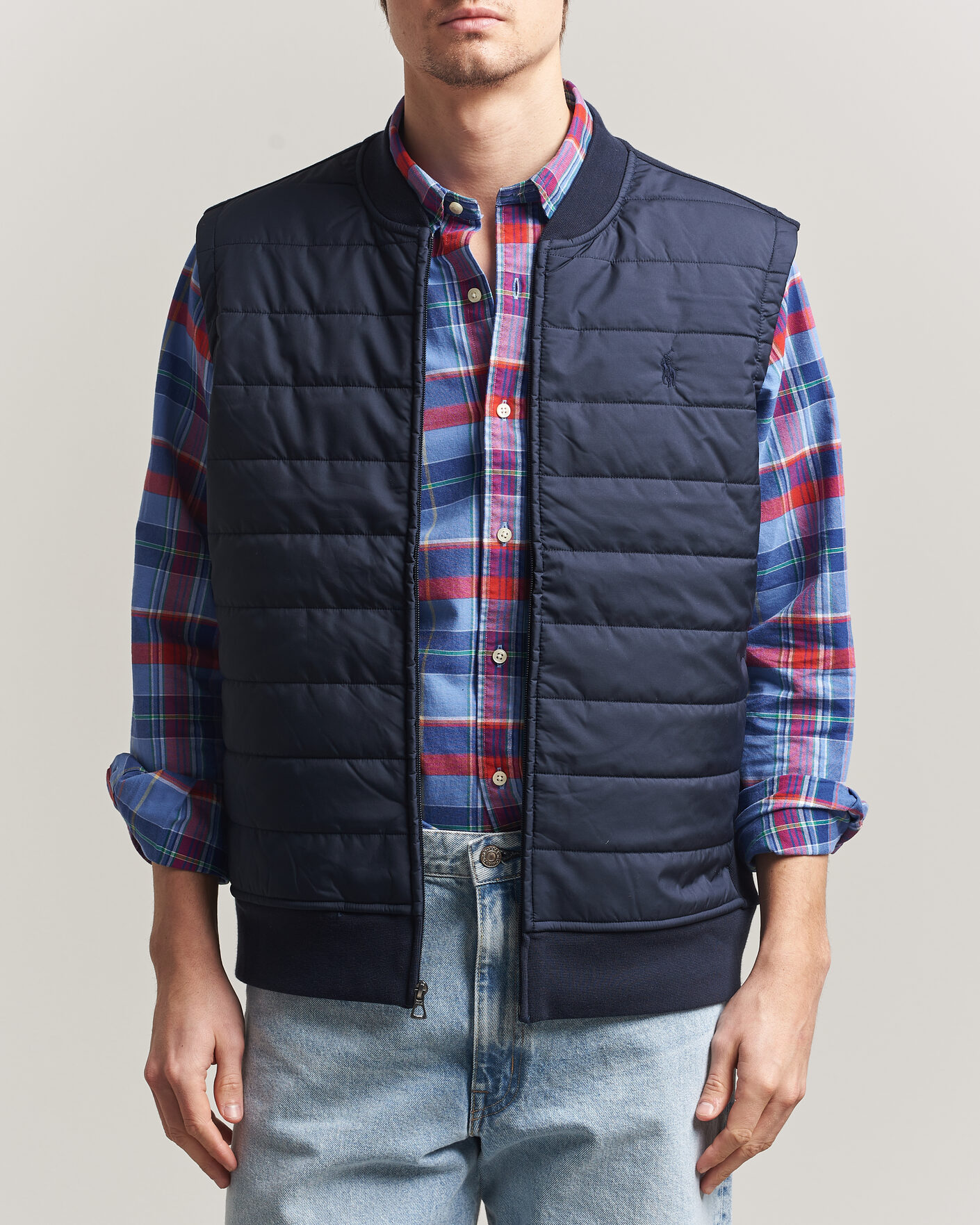 Herre | Vester | Polo Ralph Lauren | Double Knitted Jaquard Vest Aviator Navy