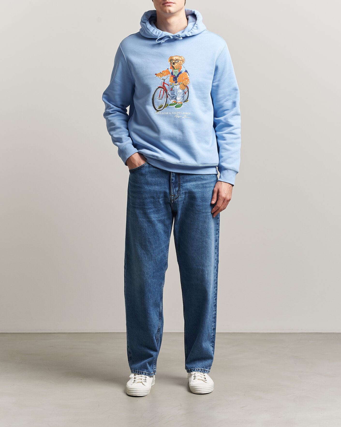 Herre | Gensere | Polo Ralph Lauren | Fleece Bear Hoodie Austin Blue