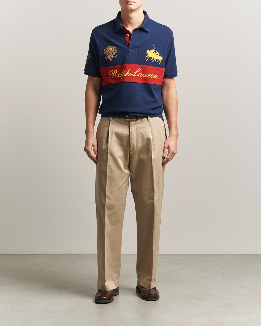 Herre | Pikéer | Polo Ralph Lauren | Block Striped Polo Newport Navy