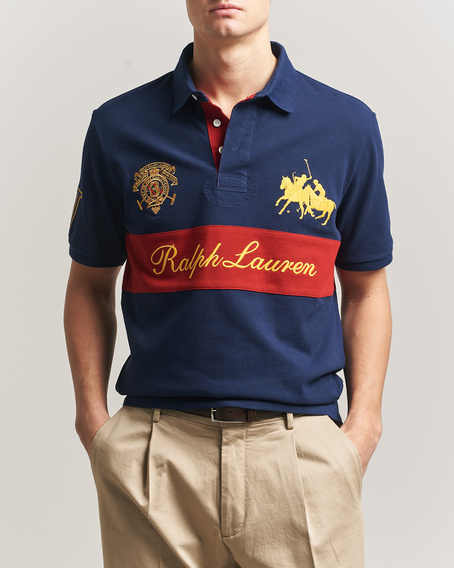 Herre | Pikéer | Polo Ralph Lauren | Block Striped Polo Newport Navy