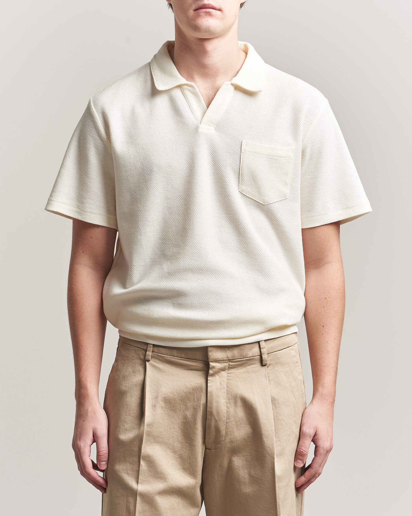Herre | Pikéer | Polo Ralph Lauren | Knitted Polo Pale Cream