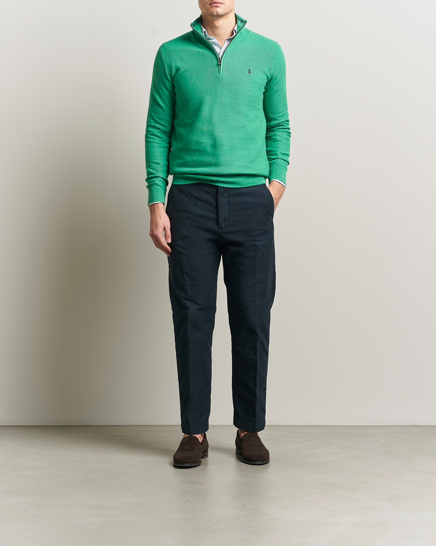 Herre | Gensere | Polo Ralph Lauren | Textured Half Zip Palm Green Heather