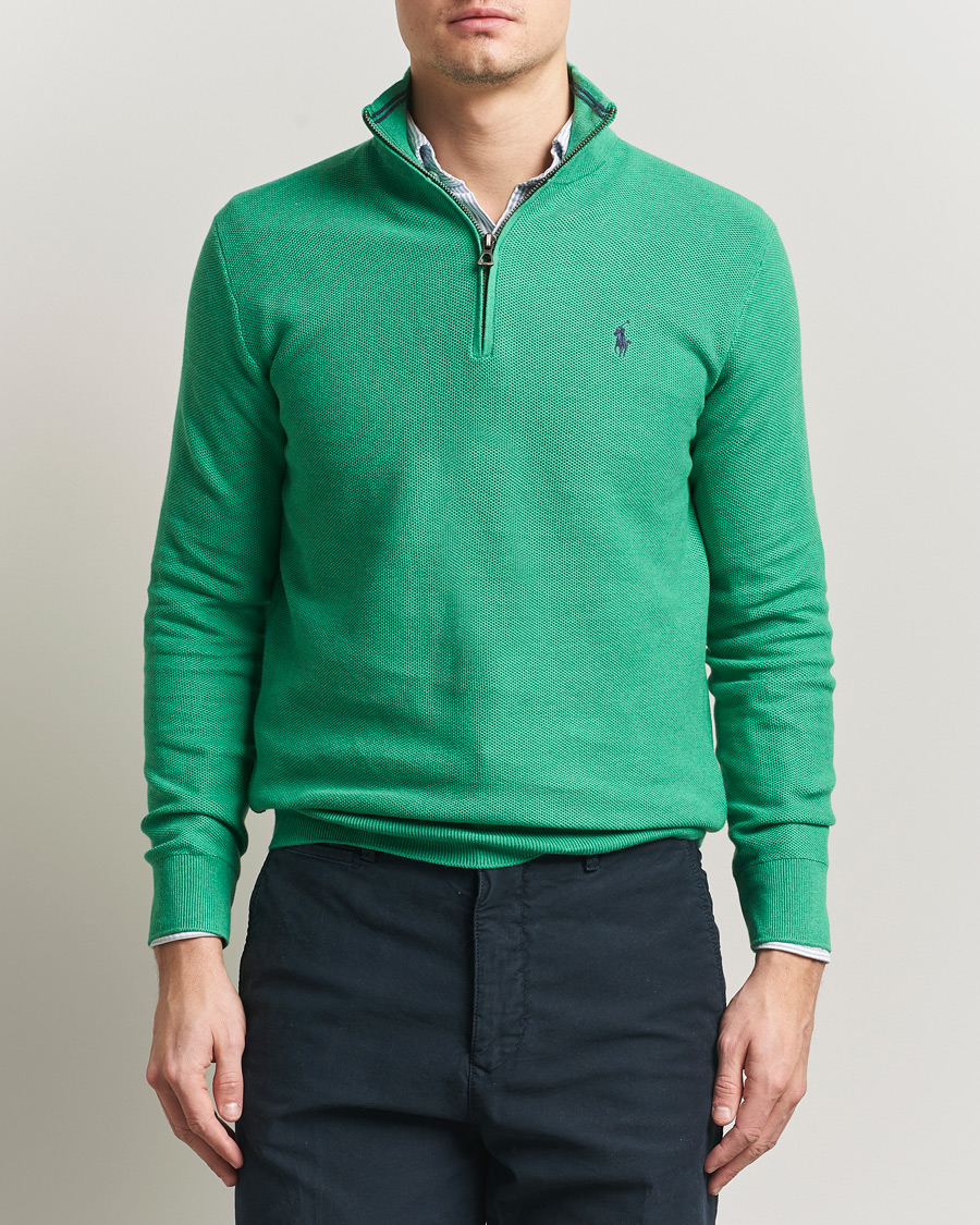 Herre | Gensere | Polo Ralph Lauren | Textured Half Zip Palm Green Heather