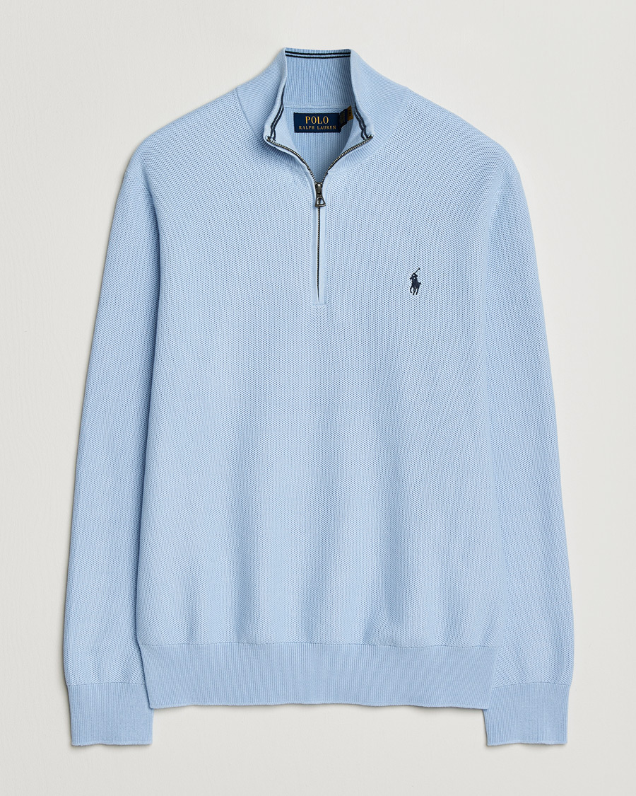 Herre | Gensere | Polo Ralph Lauren | Textured Half Zip Office Blue
