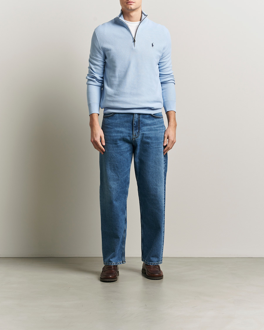 Herre | Gensere | Polo Ralph Lauren | Textured Half Zip Office Blue