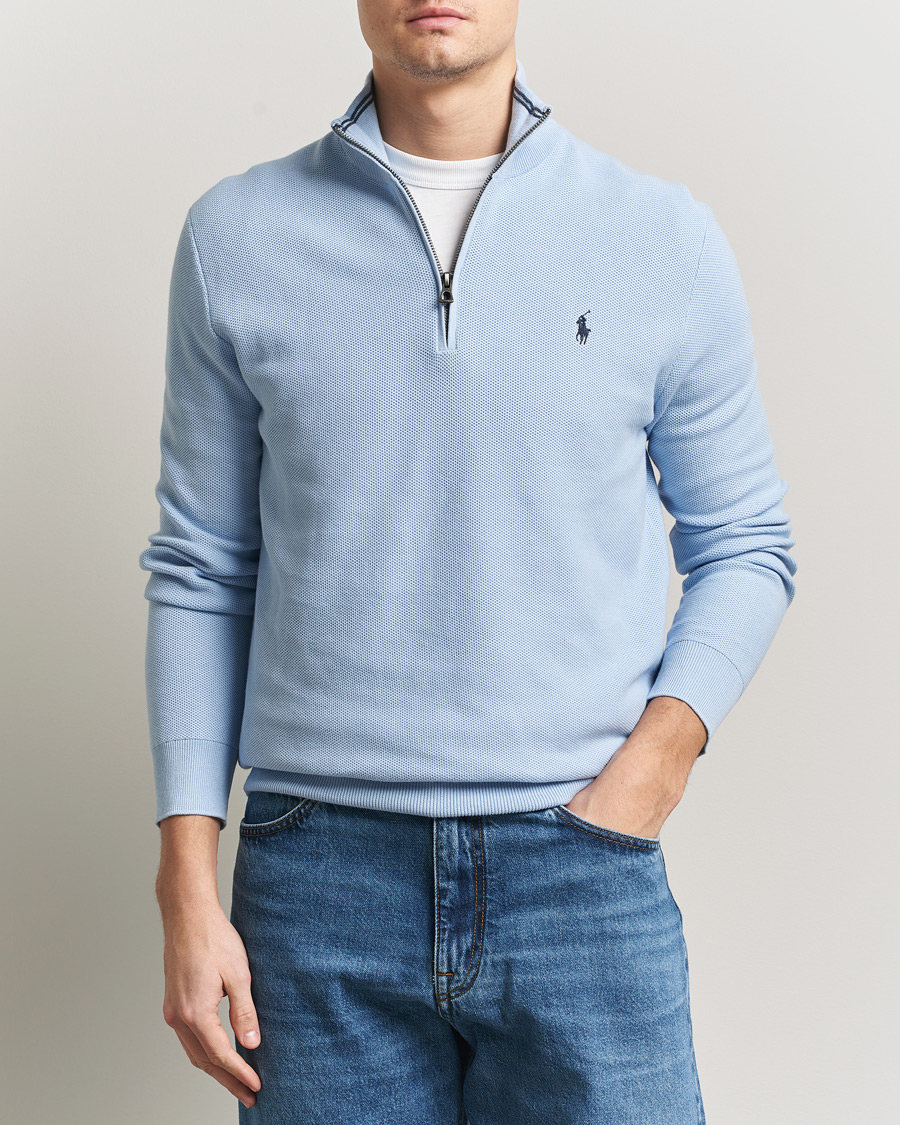 Herre | Gensere | Polo Ralph Lauren | Textured Half Zip Office Blue