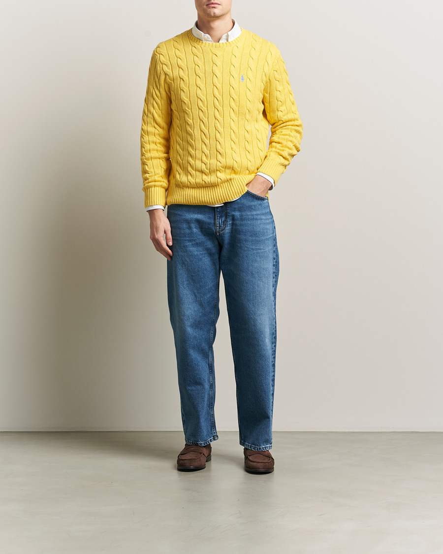 Herre | Gensere | Polo Ralph Lauren | Cotton Cable Pullover Sunfish Yellow