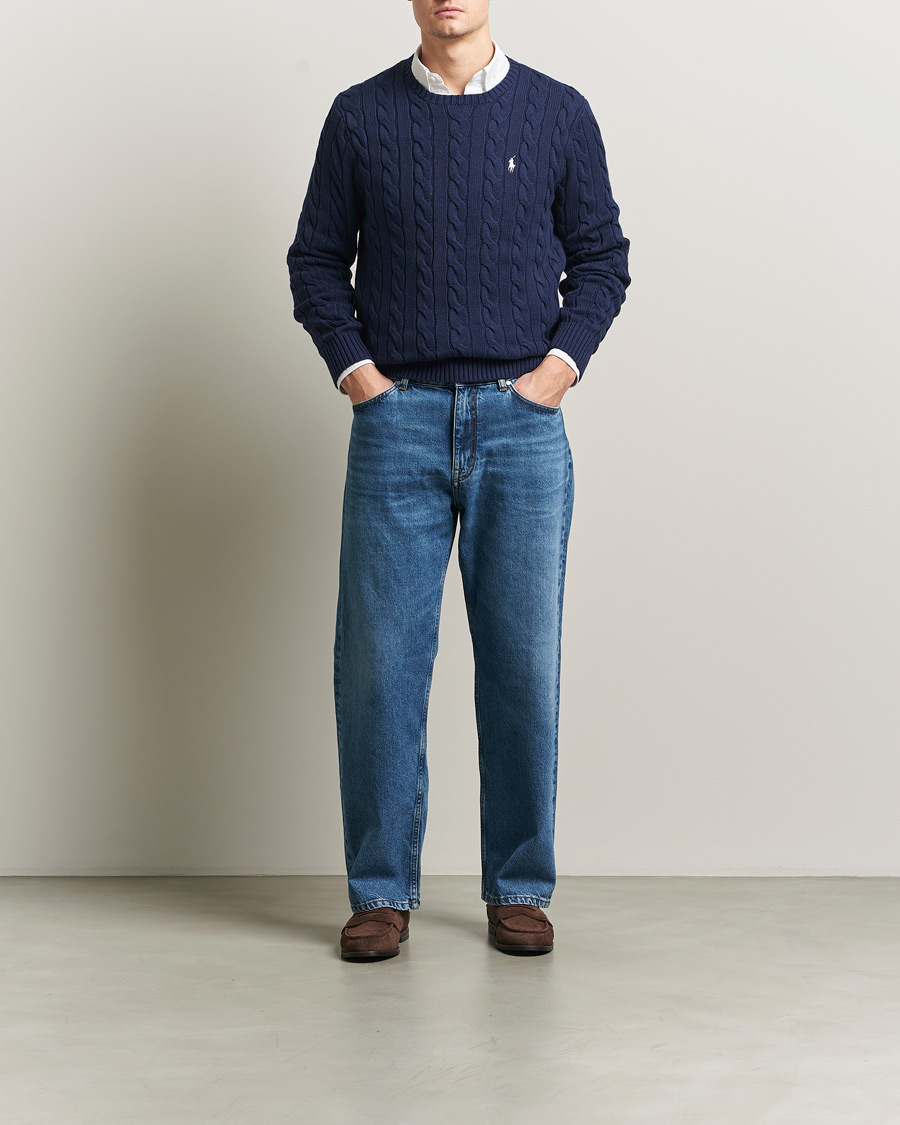 Herre | Gensere | Polo Ralph Lauren | Cotton Cable Pullover Bright Navy