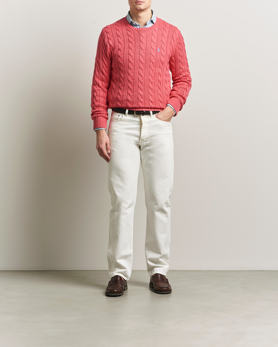 Herre | Gensere | Polo Ralph Lauren | Cotton Cable Pullover Pale Red