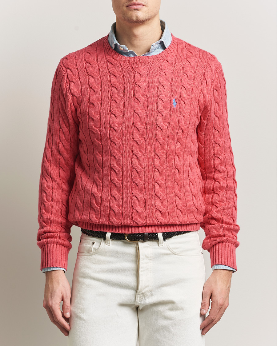 Herre | Gensere | Polo Ralph Lauren | Cotton Cable Pullover Pale Red