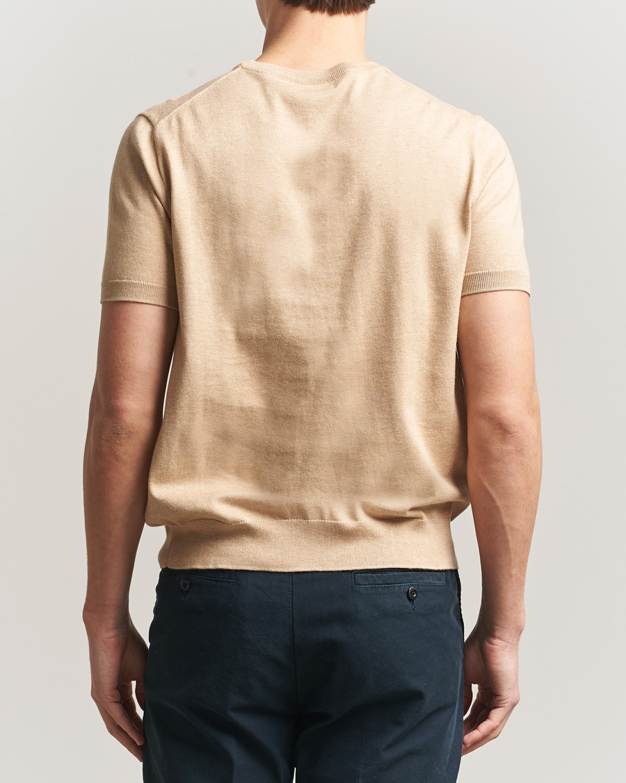 Herre | T-Shirts | Polo Ralph Lauren | Knitted Short Sleeve T-Shirt Camel Melange