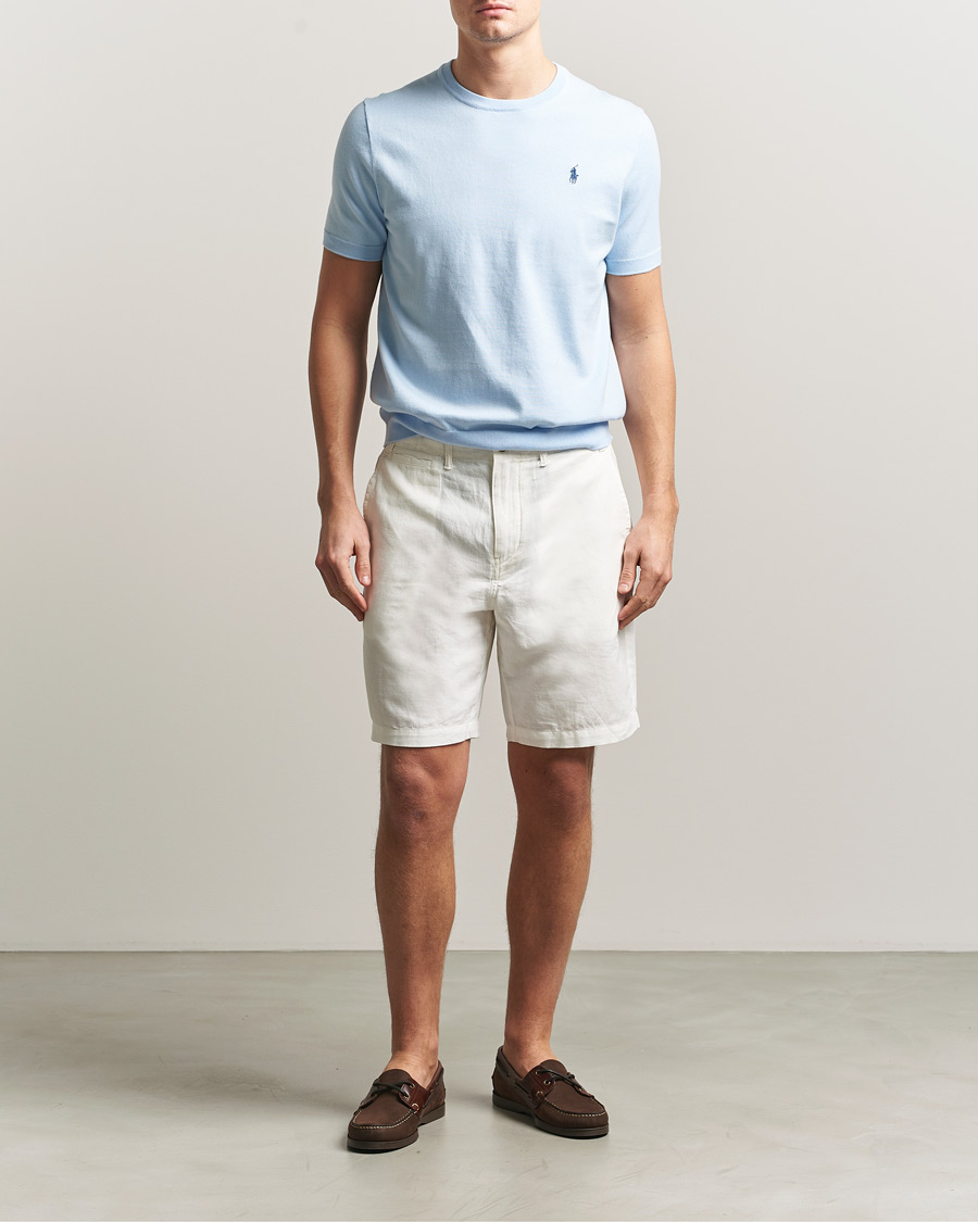 Herre | T-Shirts | Polo Ralph Lauren | Knitted Short Sleeve T-Shirt Office Blue