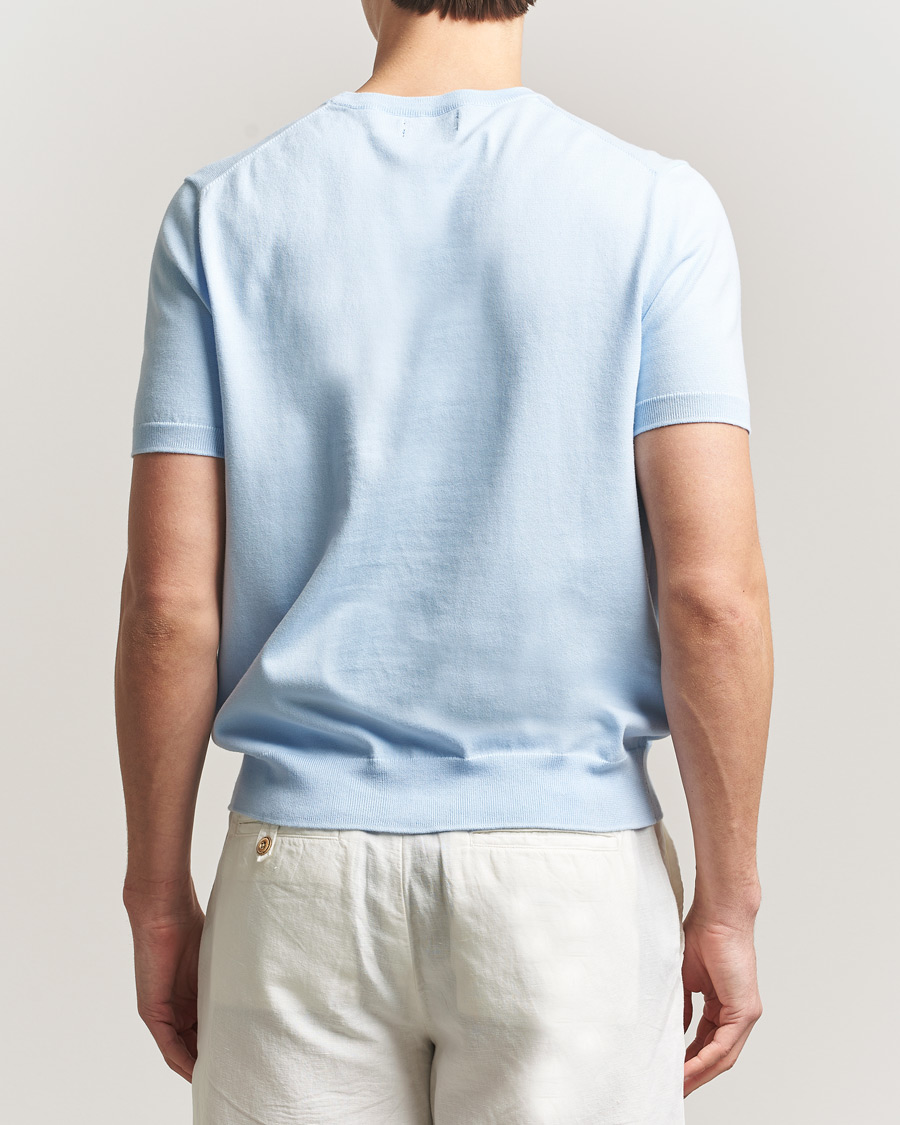 Herre | T-Shirts | Polo Ralph Lauren | Knitted Short Sleeve T-Shirt Office Blue
