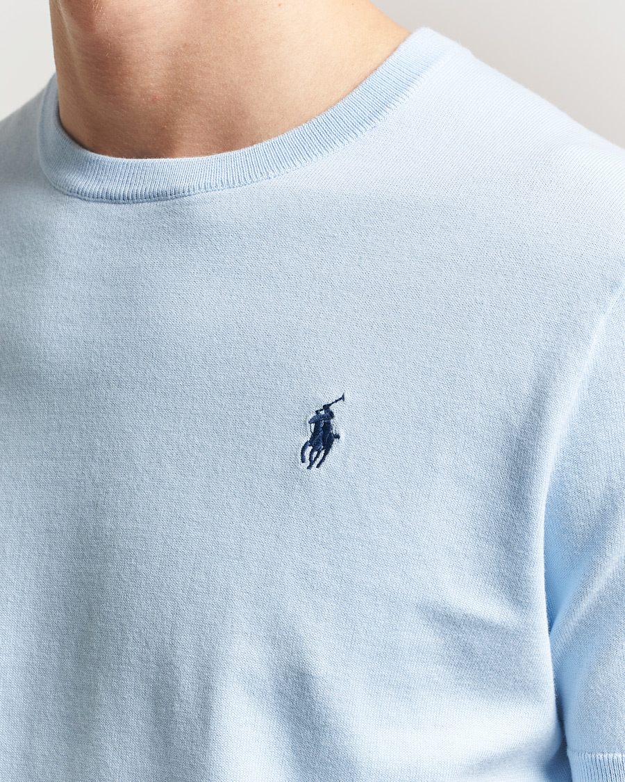 Herre | T-Shirts | Polo Ralph Lauren | Knitted Short Sleeve T-Shirt Office Blue