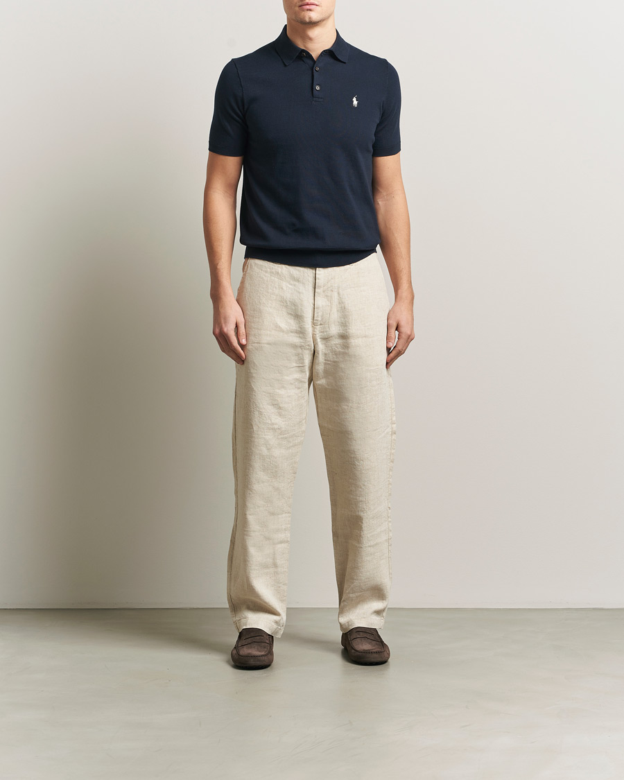 Herre | Pikéer | Polo Ralph Lauren | Knitted Short Sleeve Polo Hunter Navy