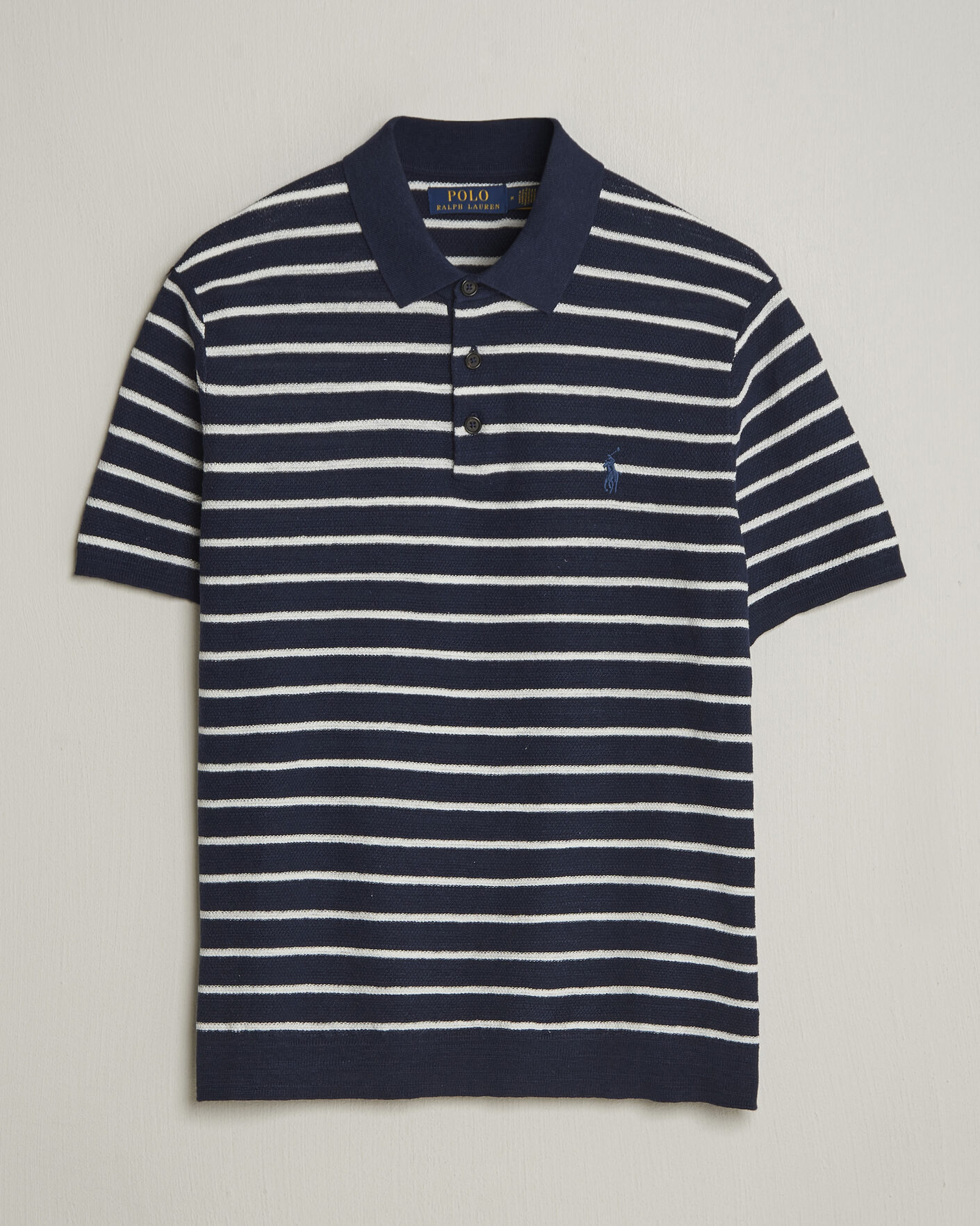 Herre | Pikéer | Polo Ralph Lauren | Cotton Blend Striped Polo Bright Navy Combo