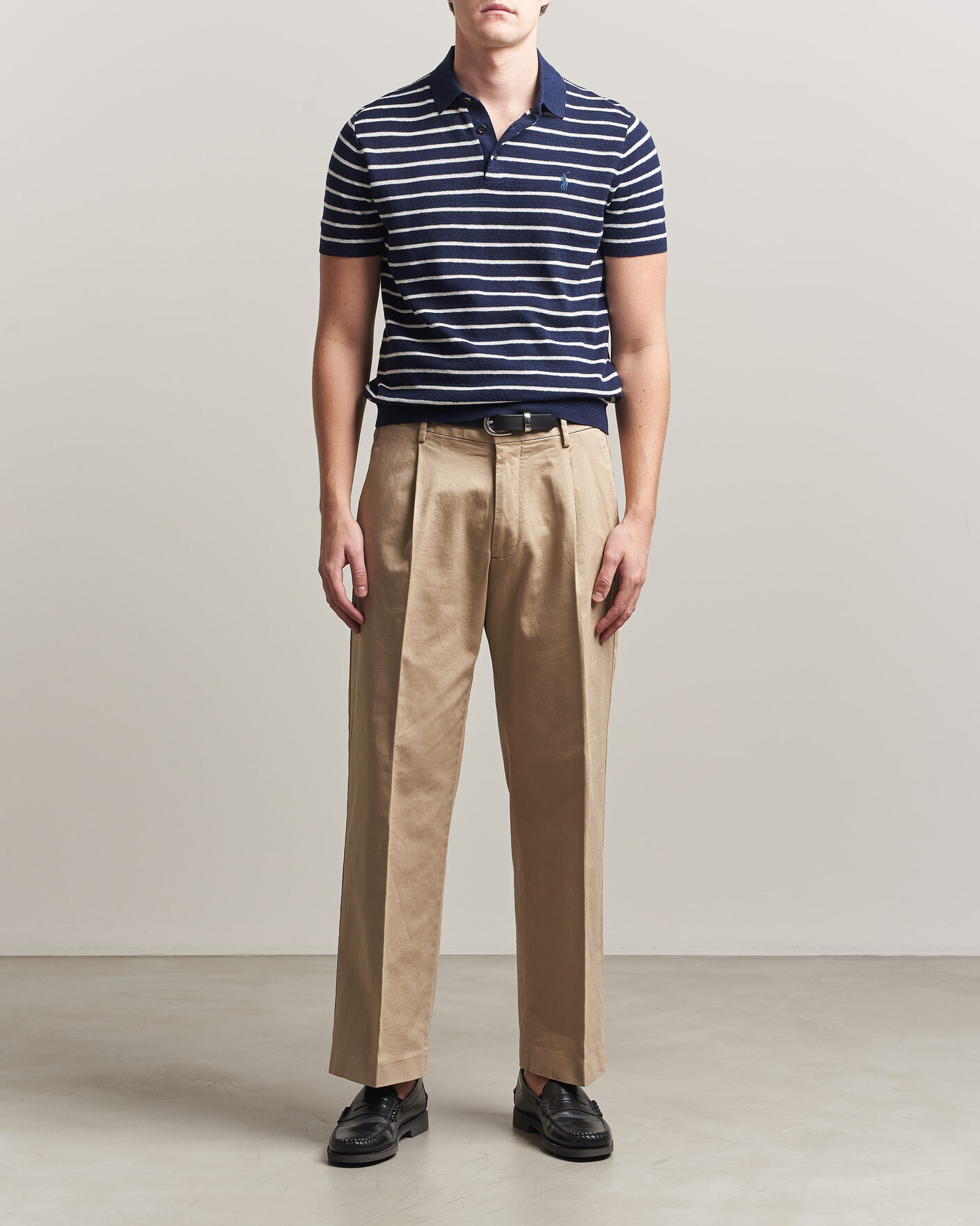 Herre | Pikéer | Polo Ralph Lauren | Cotton Blend Striped Polo Bright Navy Combo