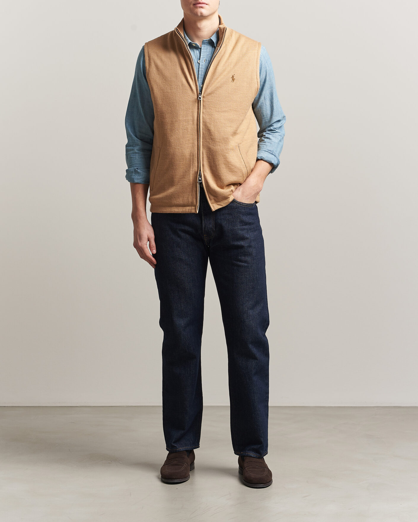 Herre | Gensere | Polo Ralph Lauren | Wool Blend Vest Camel Combo