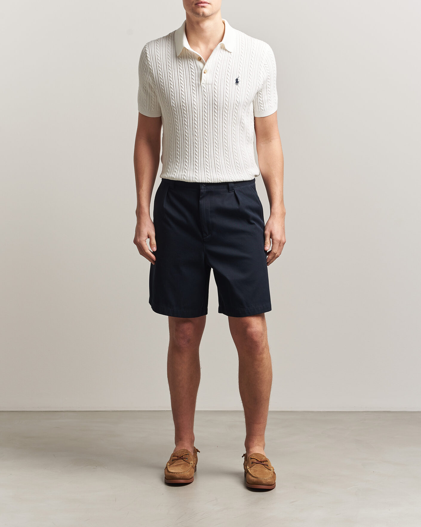 Herre | Pikéer | Polo Ralph Lauren | Cotton Polo Deckwash White/Navy