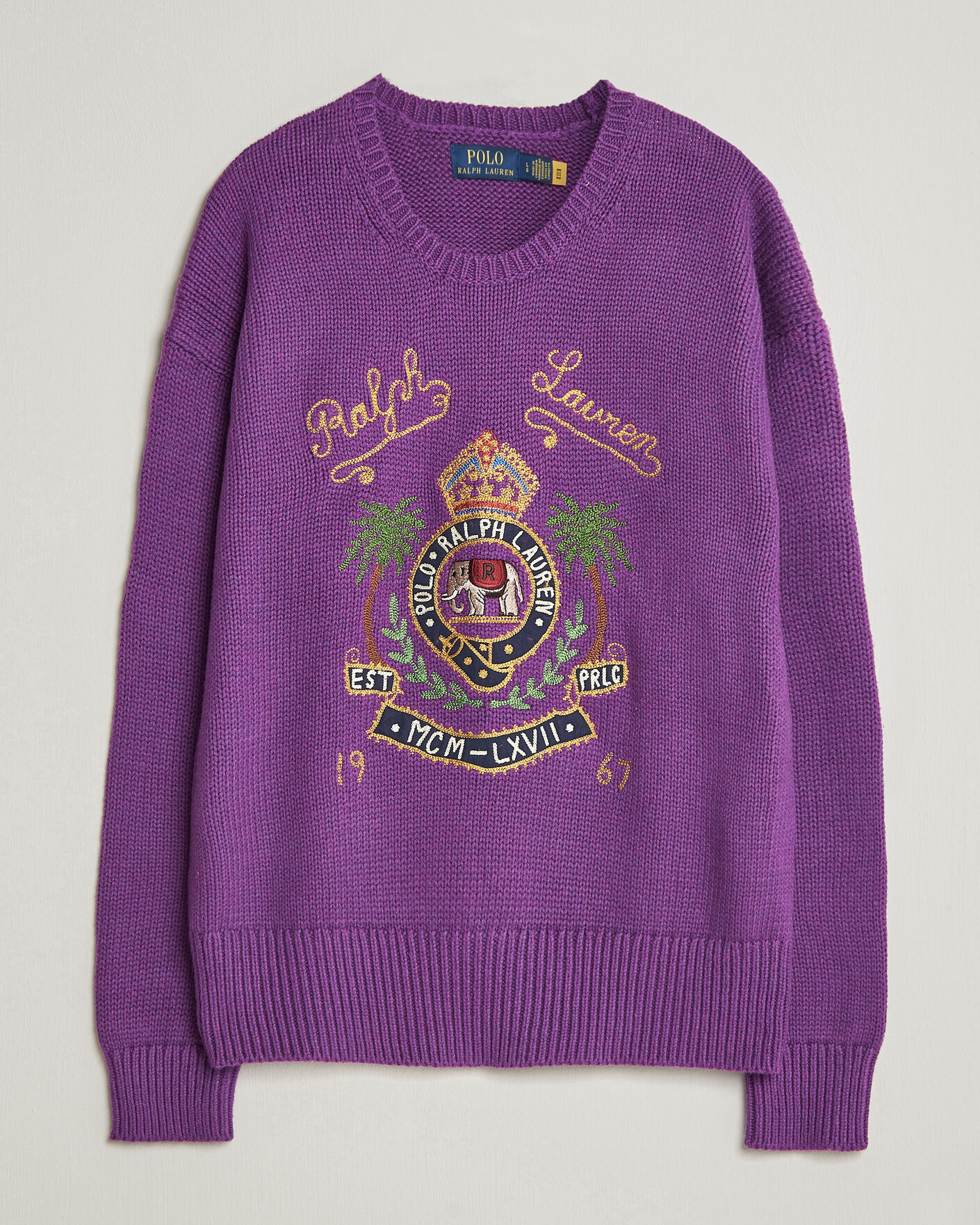 Herre | Gensere | Polo Ralph Lauren | Cotton Logo Sweater Purple Heahter