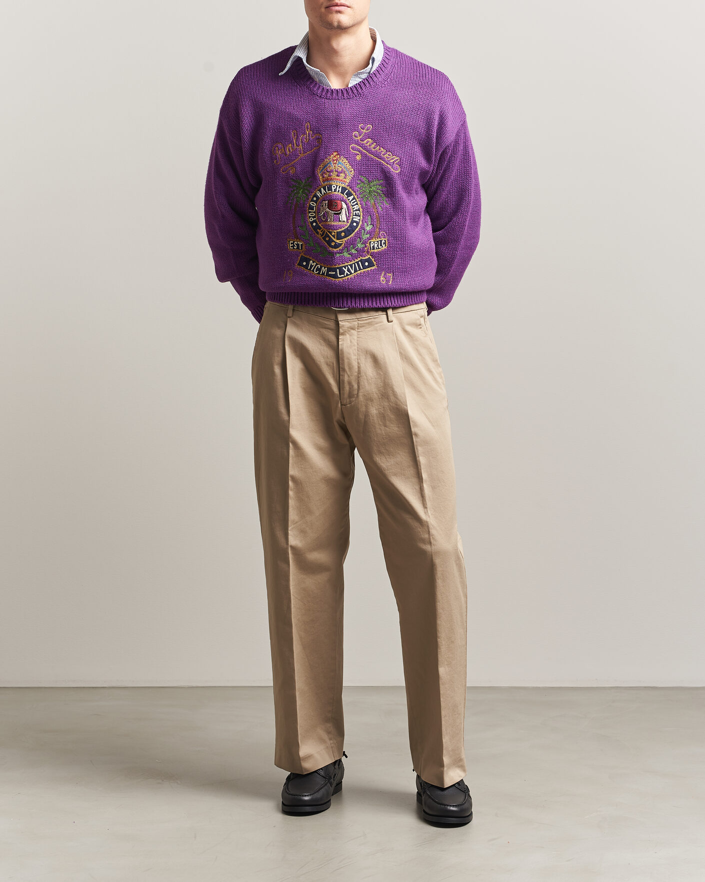 Herre | Gensere | Polo Ralph Lauren | Cotton Logo Sweater Purple Heahter