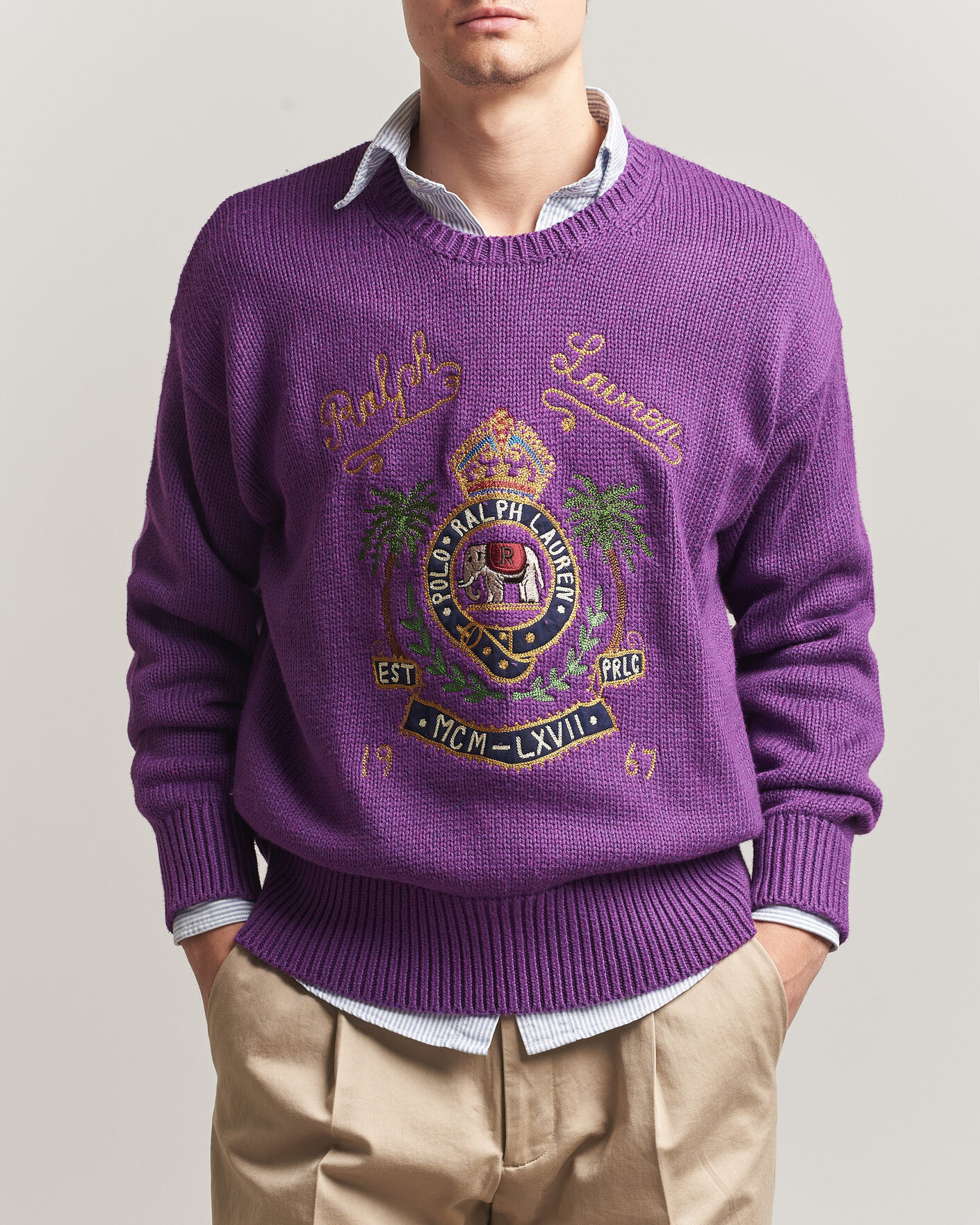 Herre | Gensere | Polo Ralph Lauren | Cotton Logo Sweater Purple Heahter