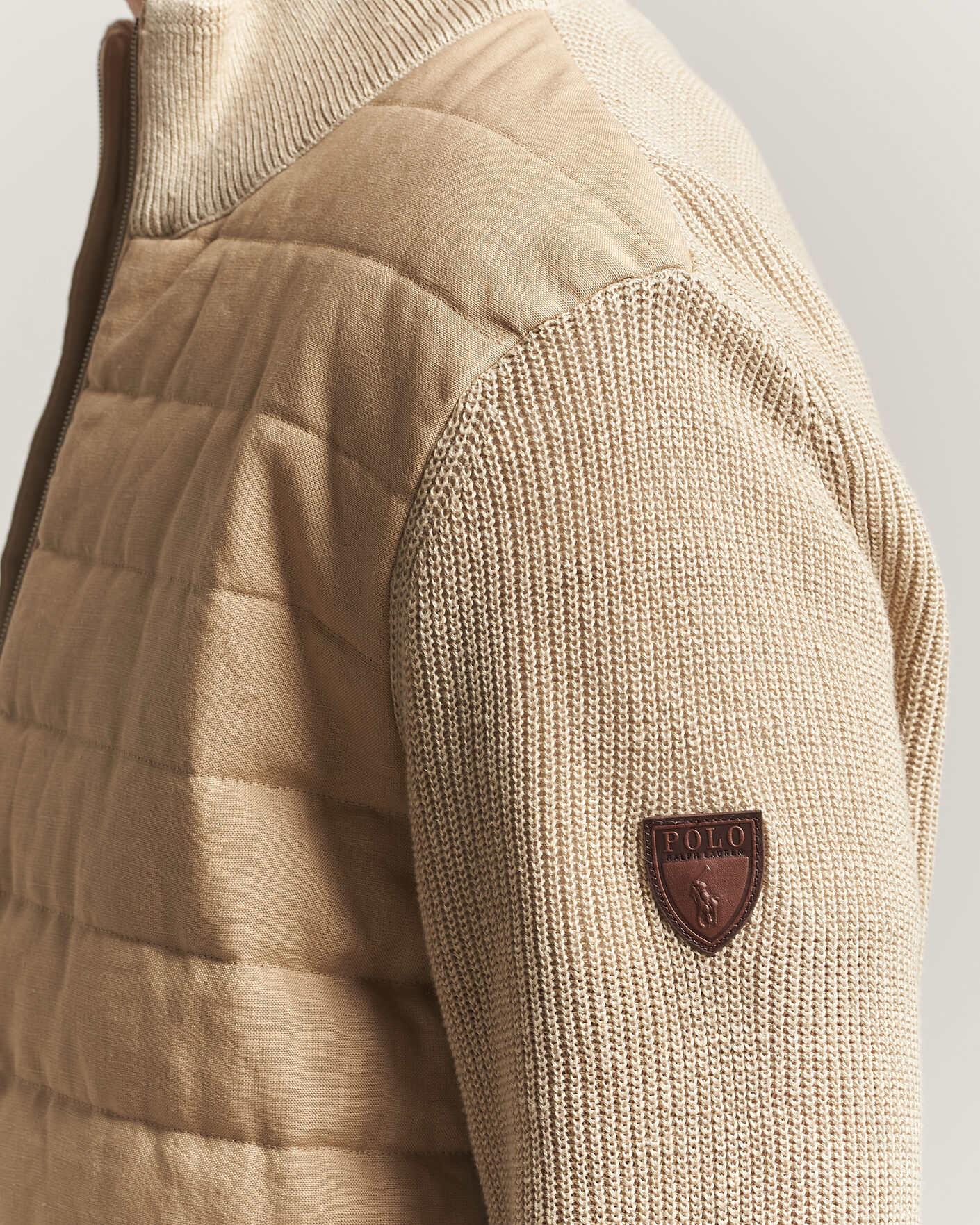 Herre | Gensere | Polo Ralph Lauren | Linen Full Zip Sweater Coastal Beige