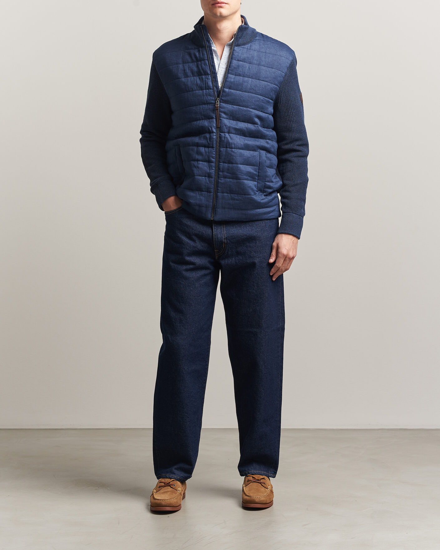 Herre | Gensere | Polo Ralph Lauren | Linen Full Zip Sweater Navy