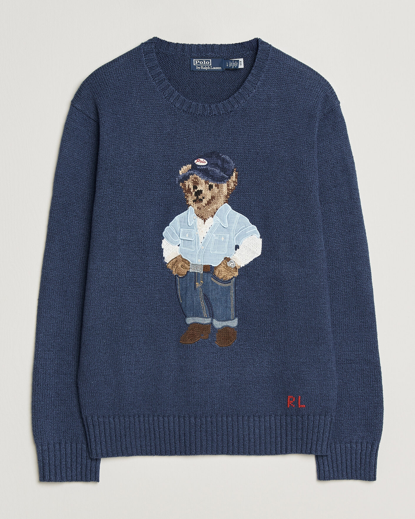 Herre | Gensere | Polo Ralph Lauren | Cotton Linen Bear Sweater Light Navy