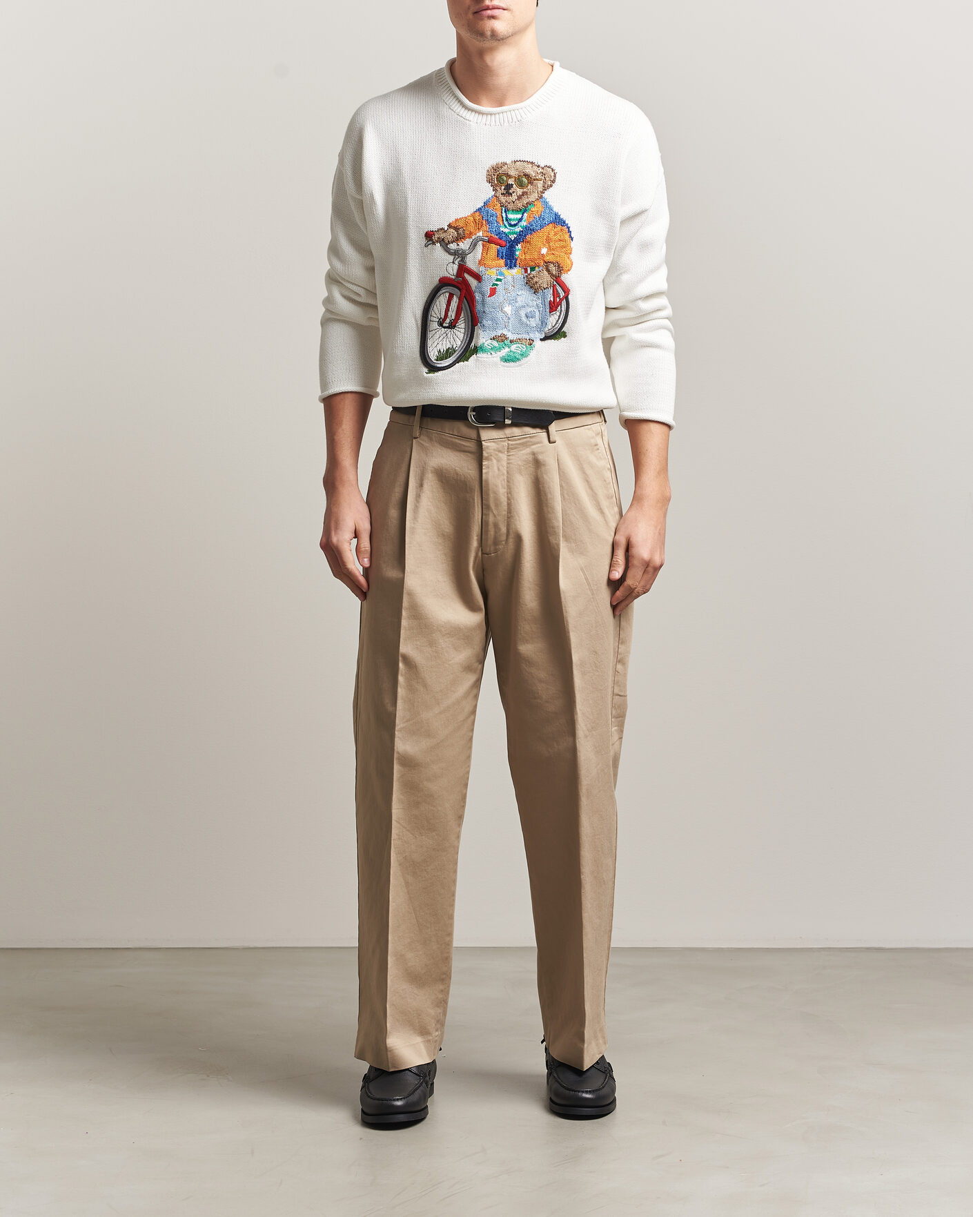 Herre | Gensere | Polo Ralph Lauren | Cotton Bear Sweater Deckwash White