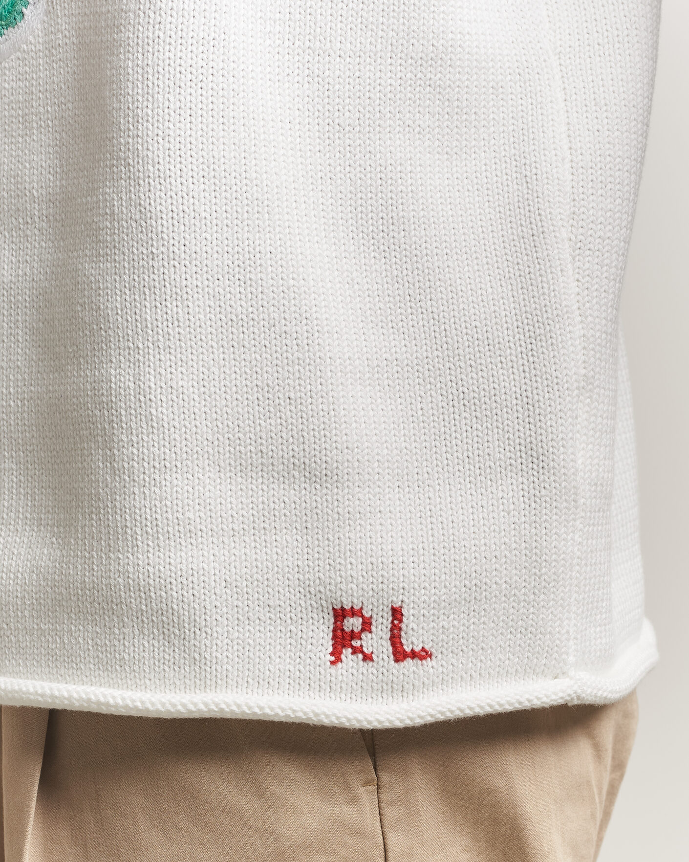 Herre | Gensere | Polo Ralph Lauren | Cotton Bear Sweater Deckwash White