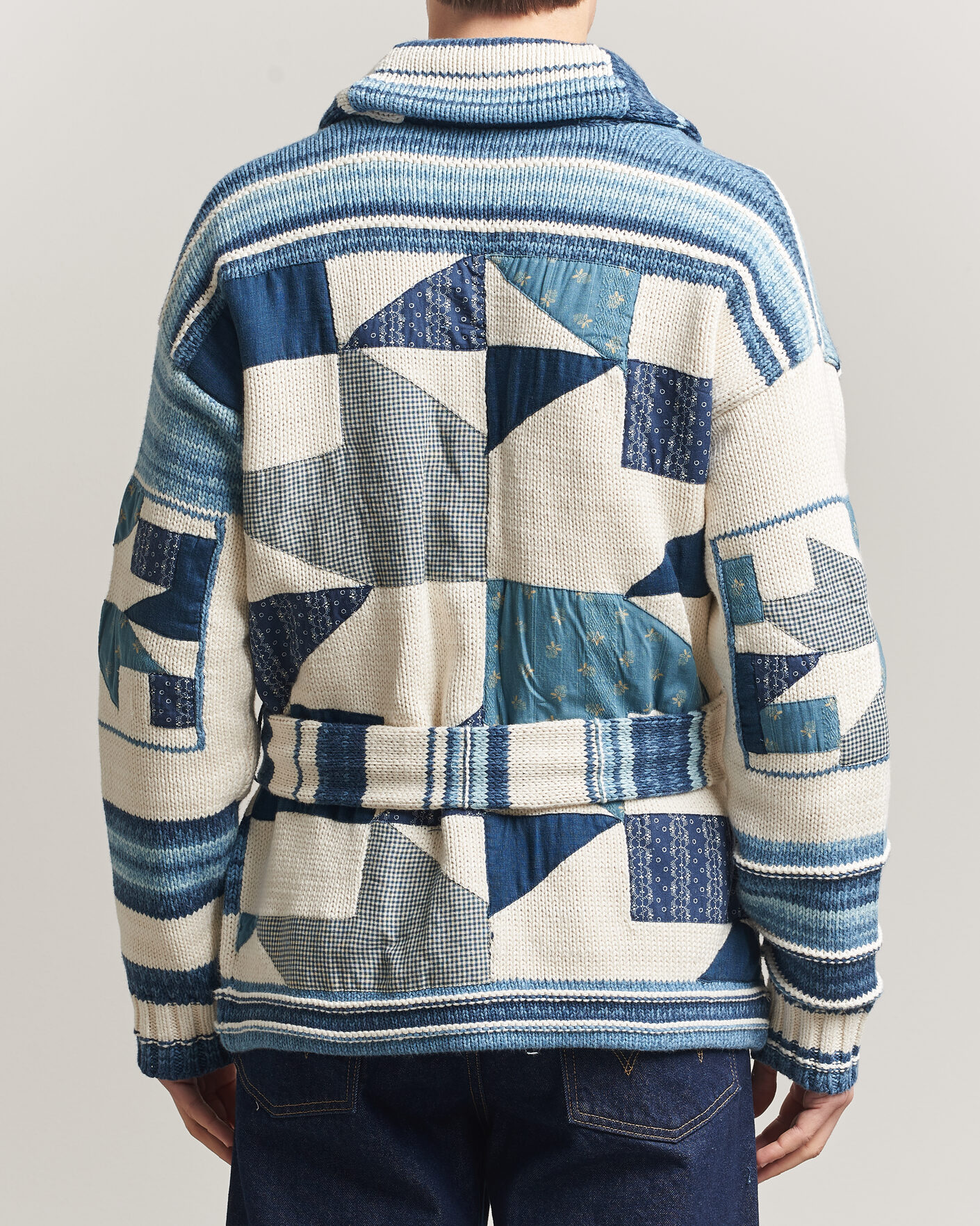 Herre | Gensere | Polo Ralph Lauren | Cotton Linen Cardigan Cream Blue Combo