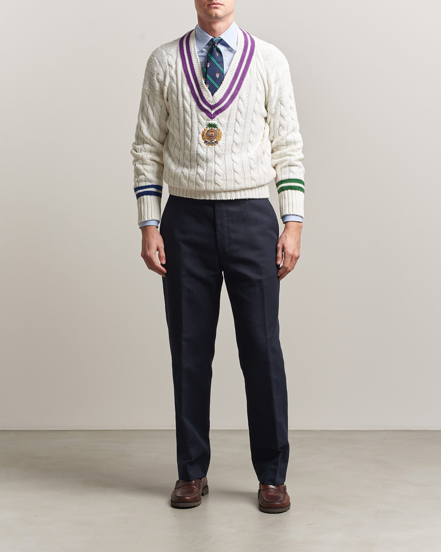 Herre | Gensere | Polo Ralph Lauren | Cotton Linen Blend Sweater Cream Combo