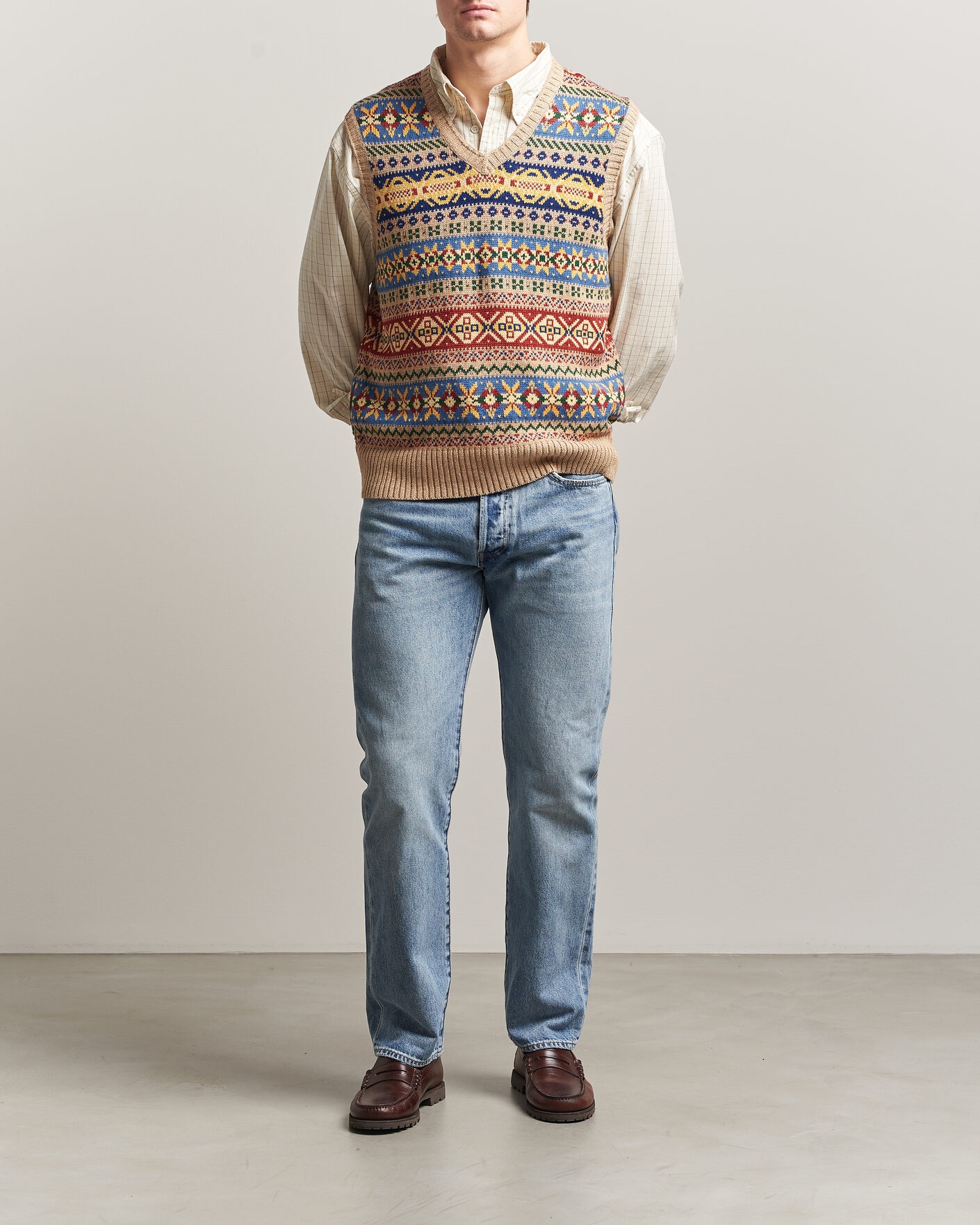 Herre | Gensere | Polo Ralph Lauren | Cotton Linen Blend Vest Tan Combo