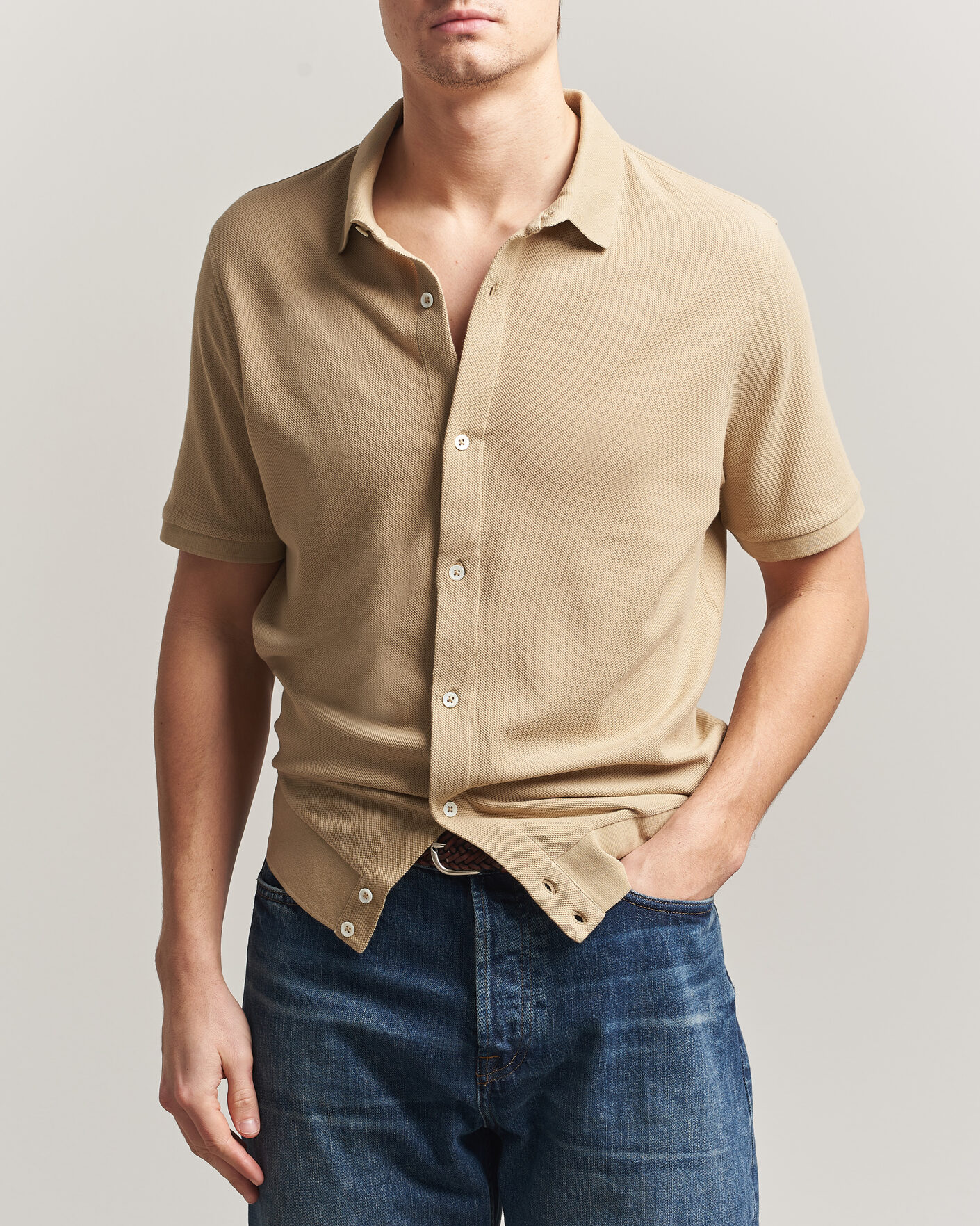 Herre | Pikéer | Polo Ralph Lauren | Cotton Knitted Polo Coastal Beige